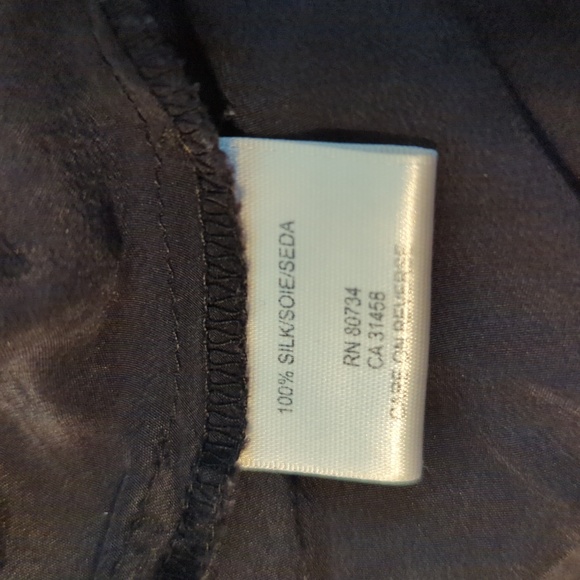 BCBG Max Azria sz S Silk Hanky Hem Asymmetrical Halter Style Zip Back Top - Picture 6 of 6